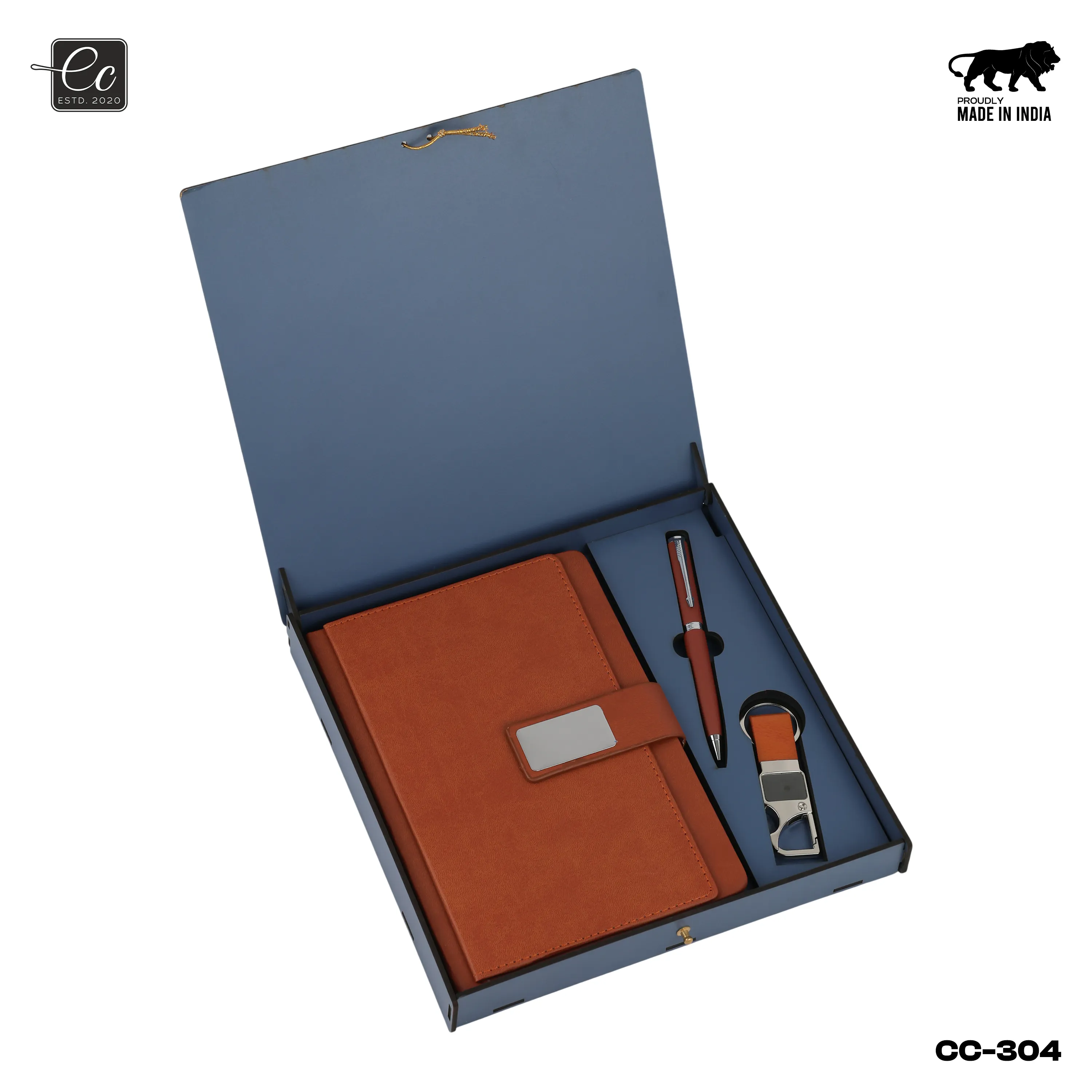 3 in 1 Corporate Gift Set includes Metal Pen, Keychain & Diary